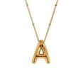 thumbnail image 1 of HIJONES Women's Stainless Steel Balloons Initial Letter Choker Necklace Alphabet Pendant Charm with Chain, Gold Letter A, 1 of 6