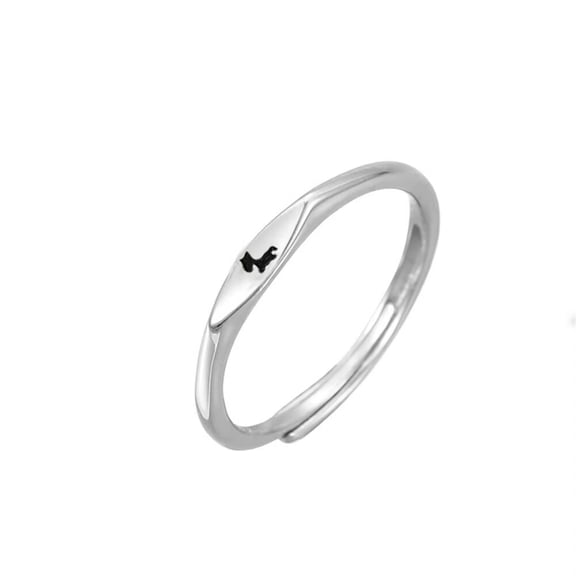 HIJONES Women's Stainless Steel Chinese Zodiac Animal Ring Vintage Patronus Open Rings Adjustable Horse
