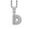 thumbnail image 1 of HIJONES Women's Stainless Steel Ice Out Zirconia Initial Pendant Necklace Silver D, 1 of 2