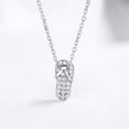 thumbnail image 1 of HIJONES Women's Stainless Steel Slipper Flip Flop Pendant Necklace Cubic Zirconia Inlay Christmas Birthday Jewelry Chain Silver, 1 of 4
