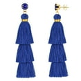 thumbnail image 1 of HIJONES Women's Zircon Diamond Tassel Huggie Earrings Personalized Studs Jewelry for Anniversary Birthday Christmas Blue, 1 of 5