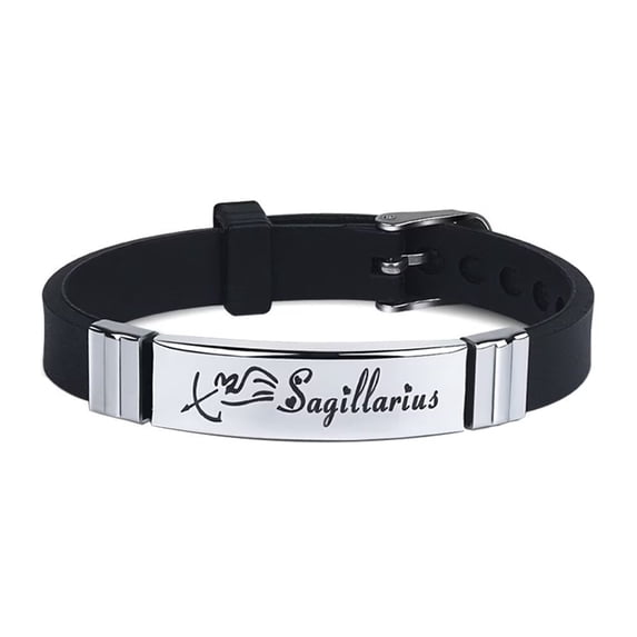 HIJONES Zodiac Signs Constellation Bracelet for Men Women Horoscope Wristband Bangles Black Sagittarius