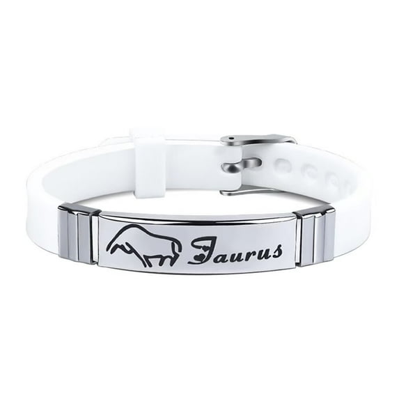 HIJONES Zodiac Signs Constellation Bracelet for Men Women Horoscope Wristband Bangles Silver Taurus