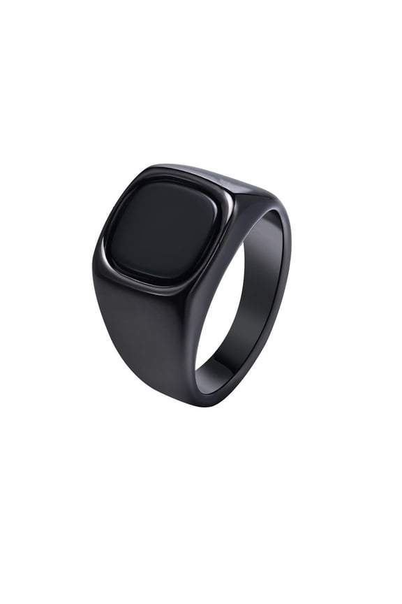 Men's Stainless Steel Classic Agate Gemstone Wedding Engagement Ring Imitated Tiger's Eye Stone Band Black Size 11