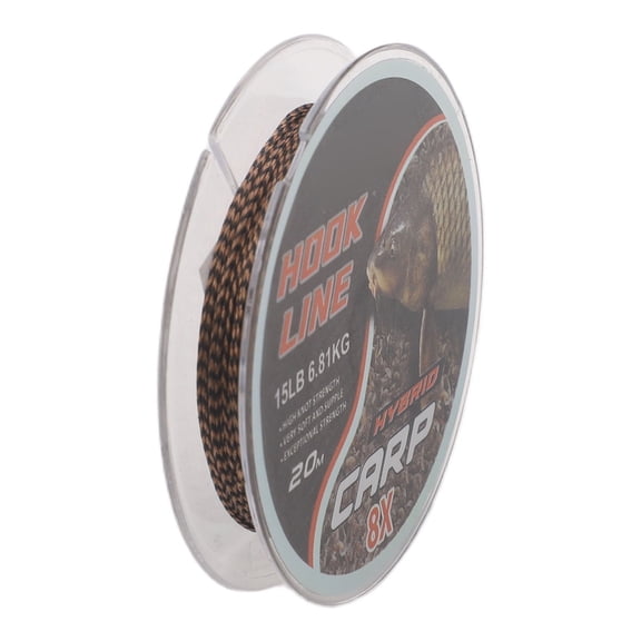 HIKVEX 20 Meter Fishing Line Braid Fishing Line Camouflage Patterns Multiple Rig Setups Pe Material Line for Hook Tying Carp Brown 15Lb