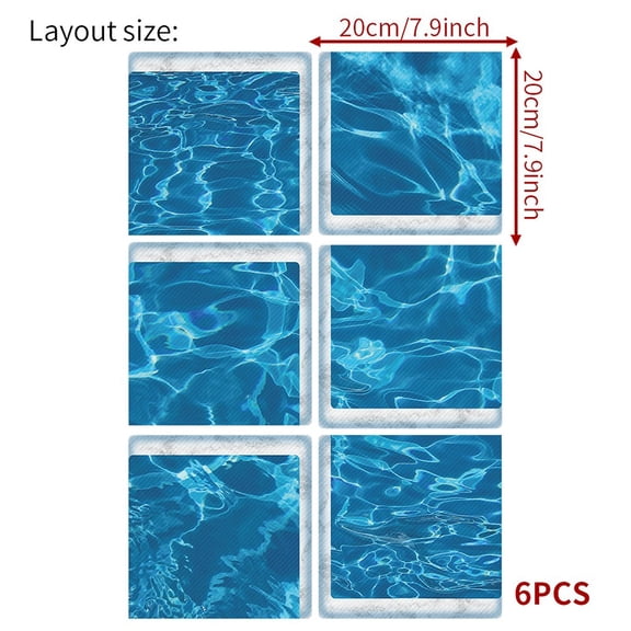 HIKVEX 6Pcs Bathroom Bathtub Bottom Pvc Frosted Stickers Decorative Wall Stickers A