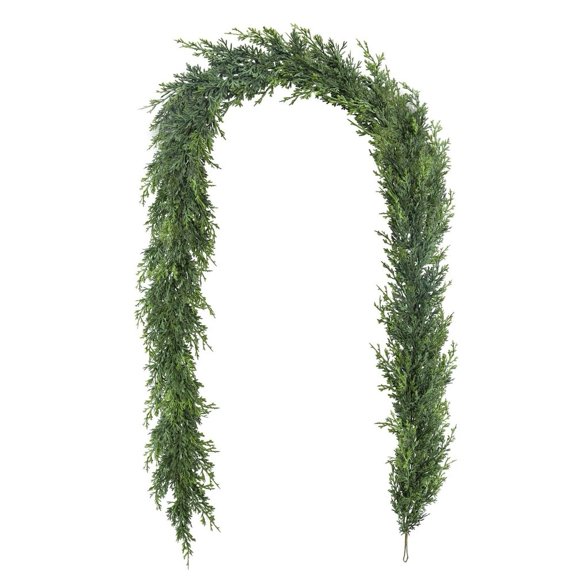 HIKVEX Christmas Pine Needle Garland with Lights 36 Branches 70 inch Fake Ivy Vine A