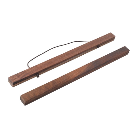 HIKVEX Classic Magnetic Wooden Photo Scroll Hanger Walnut Frame for Wall Decor 31cm
