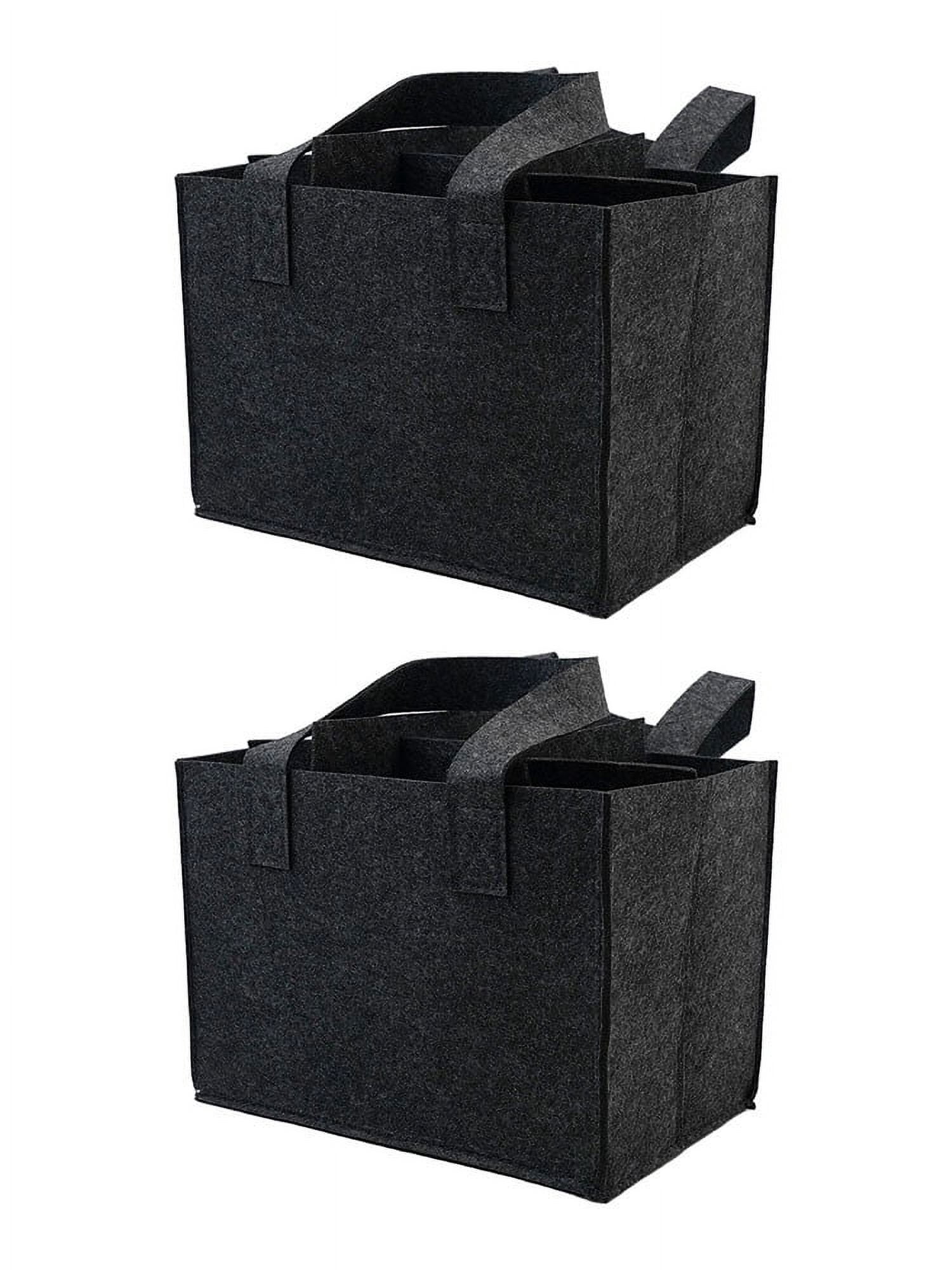 HIKVEX Felt Bottle Carrier, Reusable Beer Tote Bag with Dividers for ...