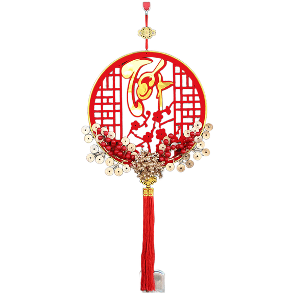 HIKVEX Handmade Vietnamese for Plum Blossom Wooden Hanging Decor for New Year Tet Festival Lunar New Year