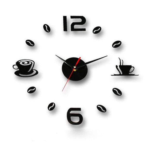 HIKVEX Large Diy Wall Clock with 3D Number Stickers Silent Mute Movement for Modern Home and Office Wall Decoration in Various Rooms 1#