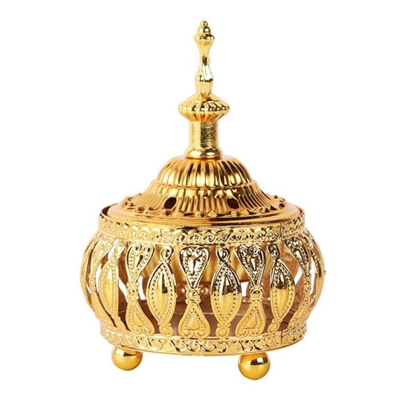 HIKVEX Metal Decorative Arabian Bakhoor Incense Burner Mabkhara Censer Candle Holder A
