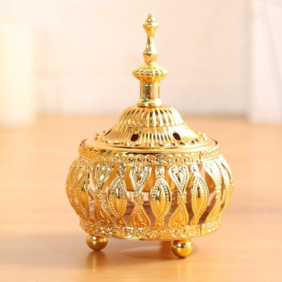 HIKVEX Metal Decorative Arabian Bakhoor Incense Burner Mabkhara Censer Candle Holder A