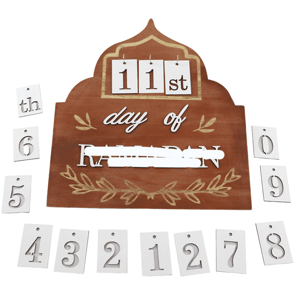 HIKVEX Wooden Engraved Castle for Countdown Decor Home Desktop Ornament for Middle East Jm01462