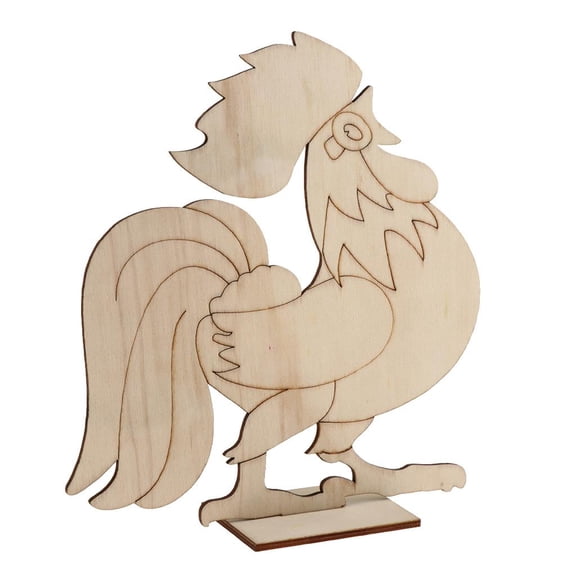 HILABEE 1 Piece Unfinished Wood Chicken Shape Compatible For Kindergartens Party Gift Children DIY