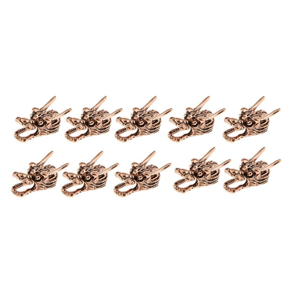 HILABEE 10 Pieces Chinese Jewelry Dragon Head Beads Charm Bracelets & Bangles Big Hole Beads Fits Bead Bracelets 22 X 9 Rose Gold, 22 x