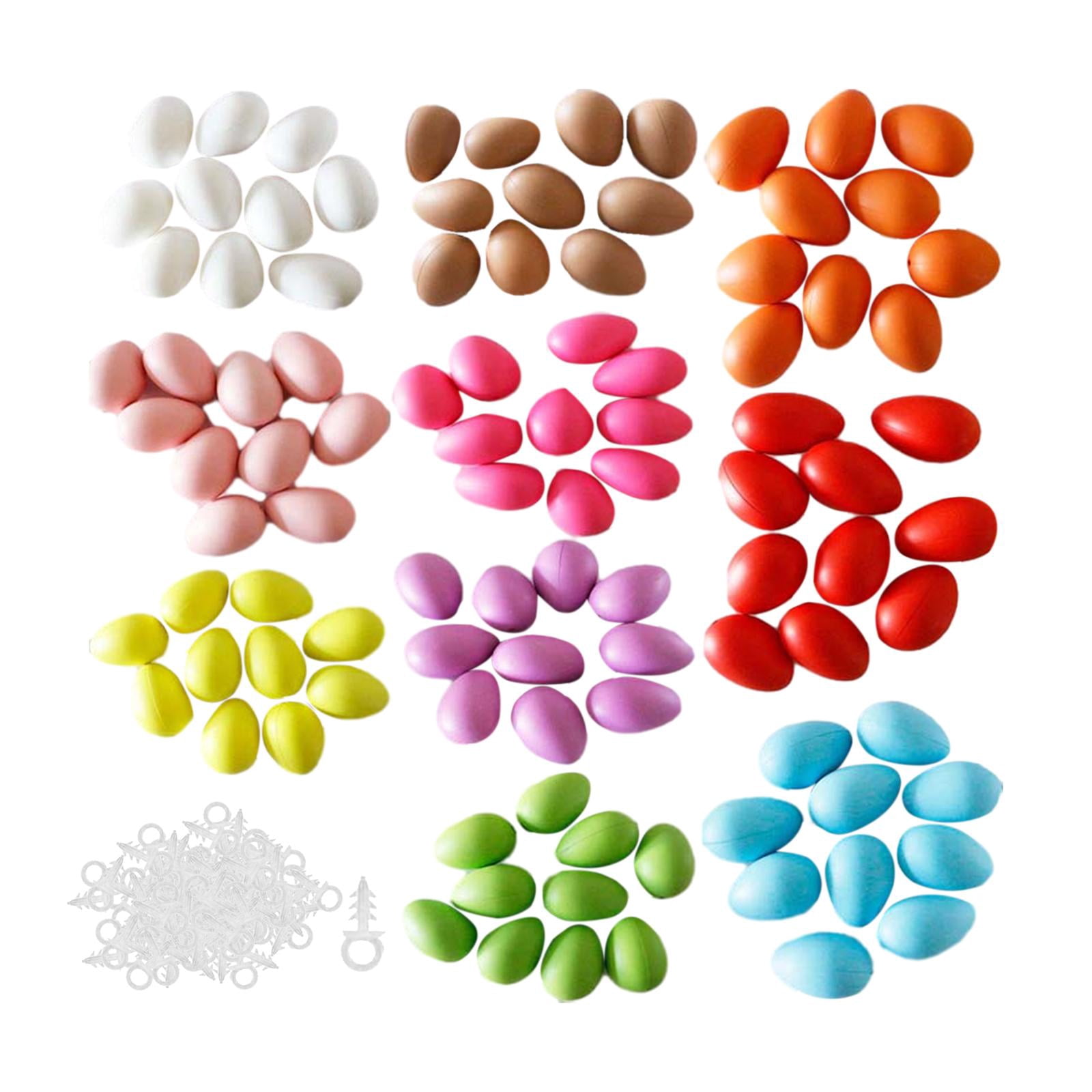 HILABEE 100 Pieces Artificial Easter Eggs Easter Basket Toys Crafts Novelty Decorative Hanging Ornaments Easter Decor for Office Home