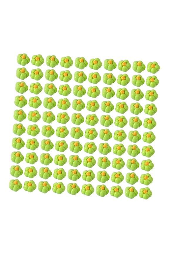 100 Pieces Pumpkin Pendant Charms Resin Mini Pumpkin Beads Artificial Vegetable Flatback Pumpkin Embellishments for DIY Projects Suitable for Phone Ca Green