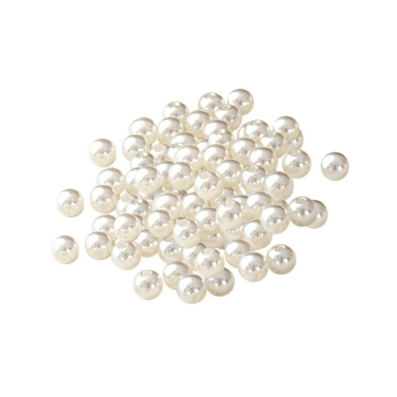 HILABEE 100Pcs Beads with Hole Loose Beads Beading Crafts Glossy Arts Threading Beads Spacer Beads for Bracelet Bangle Jewelry Making 6mm