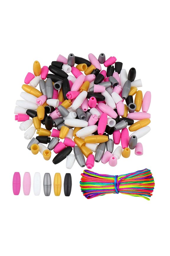 100Pcs Clasp Bead Barrel Connectors Lanyard Clasps Durable Portable Lightweight Safety Breakaway Clasps for Lanyard Necklaces