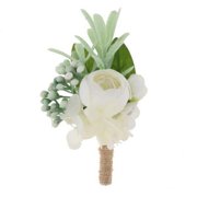 HILABEE 10x Satin Flower Corsage Boutonniere Wedding Bridal Bridesmaid Corsage Men Groom Boutonniere for Wedding Prom Party