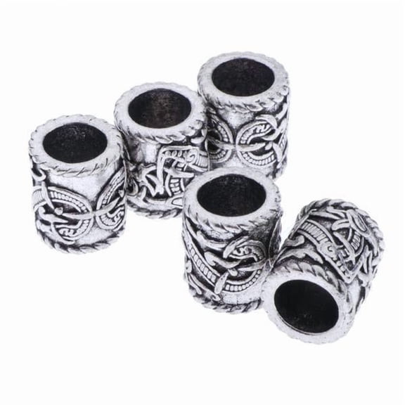 HILABEE 2-3 of pack 5 Pieces Large Viking Rune Beads for Hair Beard DIY 2 Pcs
