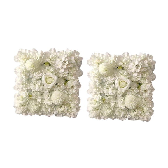 HILABEE 2 Pieces Flower Wall Backdrop, Rose Background, Flexible Flower Panels, Artificial Floral Photography Backdrop for Stage Wall Decoration