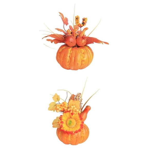 HILABEE 2 Pieces Halloween Artificial Pumpkins Picking Vegetables Props for Display