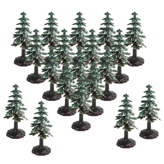 HILABEE 20x Miniature Christmas Tree Small Artificial Miniatures Snow Trees,Diorama Models,Micro Scenery Landscape Architecture Trees