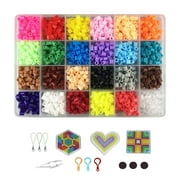 HILABEE 2400 Pcs Hama Beads Fuse Beads Handmade Craft Pixel Art Project , 1, 5mm Style 1