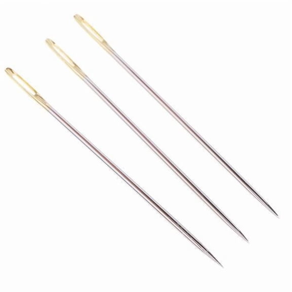 HILABEE 2x 3 Pieces 2.7 Inches Stainless Steel Big Eye Hand Sewing Yarn, Chenille, Embroidery, Darners Hand