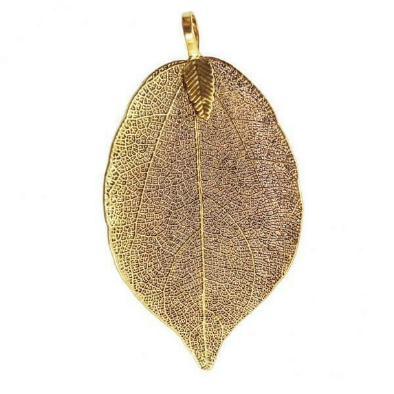 HILABEE 2x Natural Multicolor Leaf Pendant Charm Necklace Dangle Pendant Gold , Gold, 3 Pcs