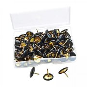 HILABEE 2x200x Flat Back Push Pins Pushpins Cork Boards Thumb Tacks for School Notice Black , Black, 3 Pcs