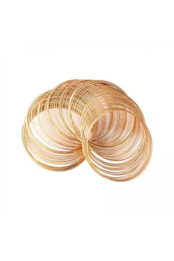2xMemory Wire for Jewelry Making Metal Wire 100 Loops Jewelry Wire Jewellery Wire for Bracelet Bangle Necklace Art Making Accessories , Gold, 3 Pcs