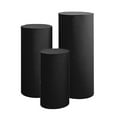 thumbnail image 1 of HILABEE 3Pcs Cylinder Pedestal Covers Plinth Stand Pillar Covers Cylinder Plinth Stand Covers for Engagement Wedding Decoration Props black, 1 of 8