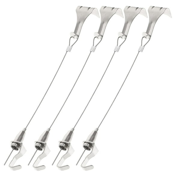 HILABEE 4 Pieces Picture Rail Hanging System, Picture Rail Hooks and Wire, DIY Crafting, Frame Displaying Hanger for Living Room Home 1 m