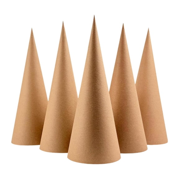 HILABEE 5 Cones, Christmas Tree Ornaments, DIY Cardboard Cones with Open Bottom for Crafting, Painting And Decorating for Valentine's Day 25cm
