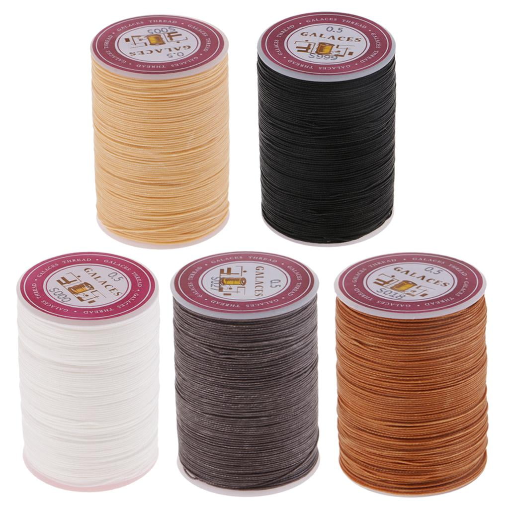 HILABEE 5X Leather/CANVAS Sewing Waxed Thread 0.5mm For LeatherCraft DIY, Heavy Duty Material, Shoes, Purses, Luggage, Tents, Backpacks, Sleeping Bags Repair