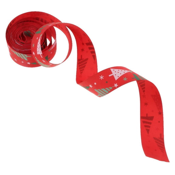 HILABEE 5yd x 25mm Christmas Tree Cotton Ribbon Roll Gift Wrapping for Christmas Decoration