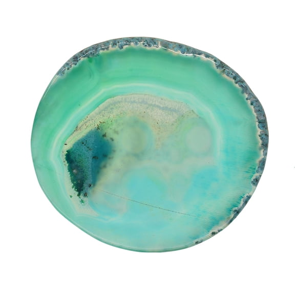 HILABEE 6 Colors Irregular Agate Geode Slice Polished Crystals Coaster Cup Mat Wedding Party Favors Home Decoration Accents - 80-100mm - Green