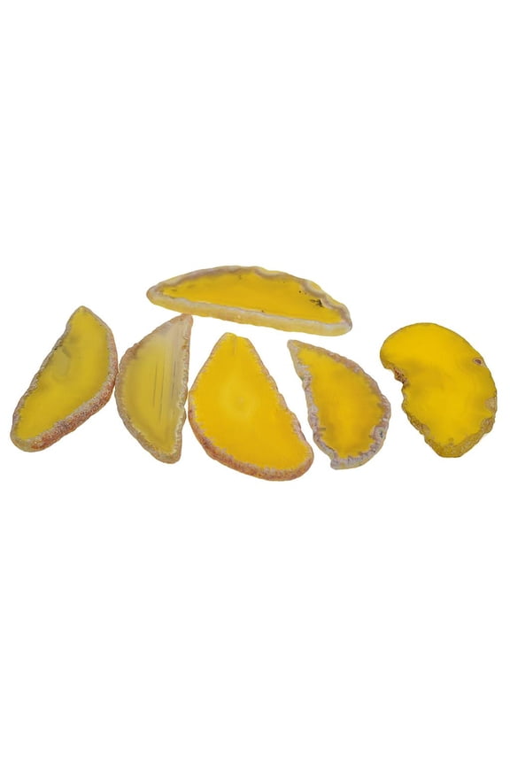 6 Pieces Natural Agate Slice Polished Irregular Crystal Slice Stone Quartz Pendant For Handmade Making Jewelry Gift Home Decor, 0.06" Drilled Hole