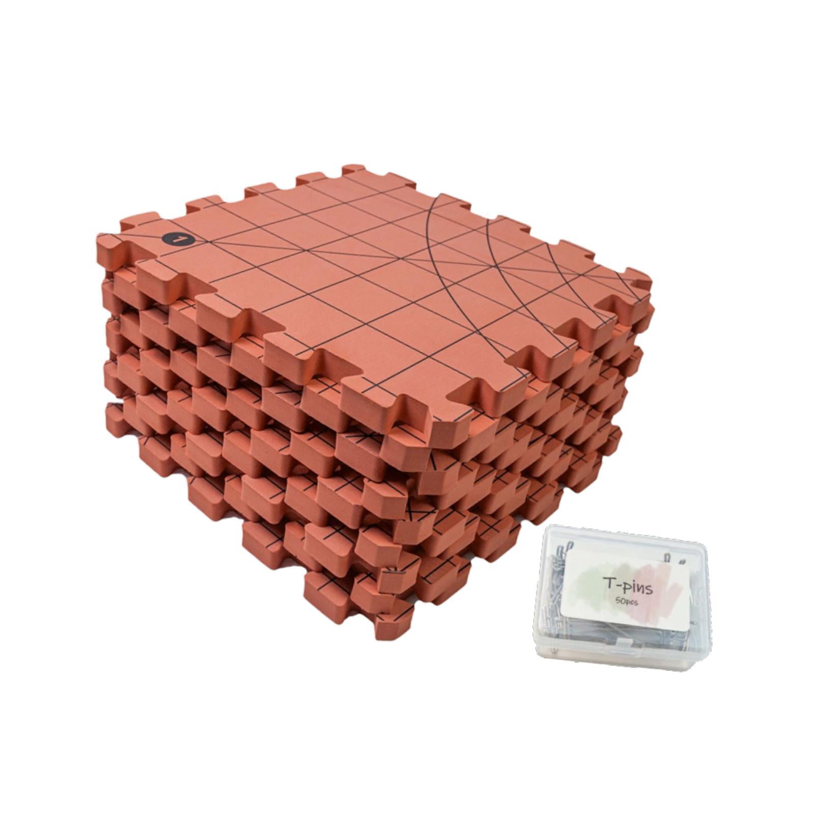 HILABEE 9 Pieces Blocking Mats for Knitting Foam Blocking Mat 32cm