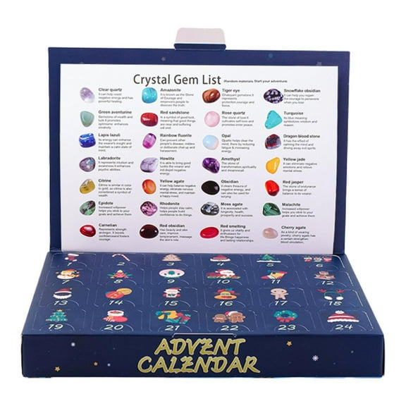 HILABEE Advent Calendar 2024 with 24 Rocks Mineral Creative for Children Kids Adults rolling stone
