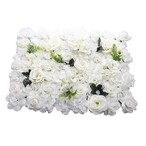 HILABEE Artificial Flower Panels Background silk floral Backdrop Wall Decor for Photography Party Indoor Wedding Stage White