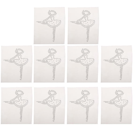 HILABEE Bling Bowknot Bead Iron On Hotfix Motif Applique Heat Press Rhinestone Patch Ballet Girl