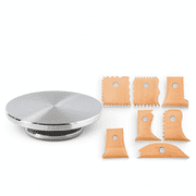HILABEE Ceramic Art Double-Sided Pottery Banding Wheel Aluminum Alloy Manual Forming Sculpting Turntable Sculpture Ceramic DIY Tool 7 Pieces Clay Trim