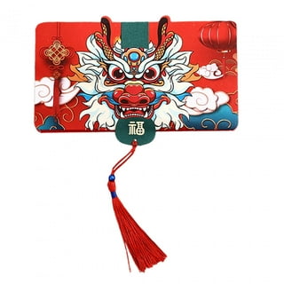 SDJMa 2024 Chinese New Year Red Envelope, 3D Dragon Lunar New Year  Envelopes Lucky Money Pocket Fortune Cash Bag Year of The Dragon Hong Bao  for