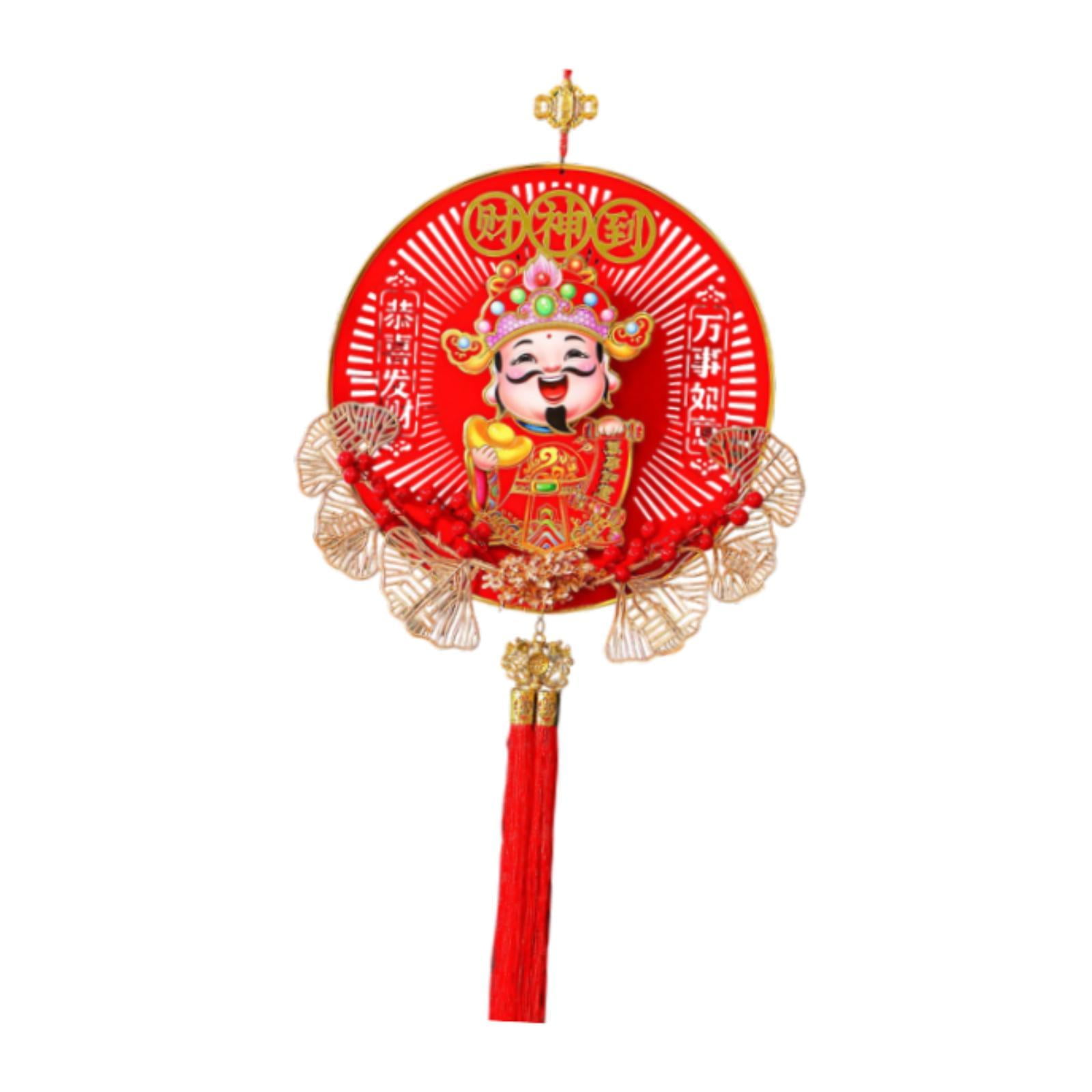 HILABEE Chinese New Year Hanging Decoration 2025 Lunar New Year Decor Home Decor Celebration Gift God of Fortune for Christmas Office