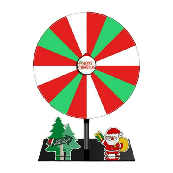 HILABEE Colored Rotating Wheel Drinking Supplies Erasable Portable Tabletop Roulette Wheel for Shops Bar Party Santa Claus Tree