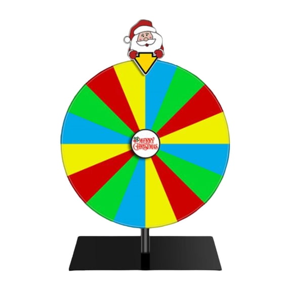 HILABEE Colored Rotating Wheel Drinking Supplies Erasable Portable Tabletop Roulette Wheel for Shops Bar Party Santa Claus